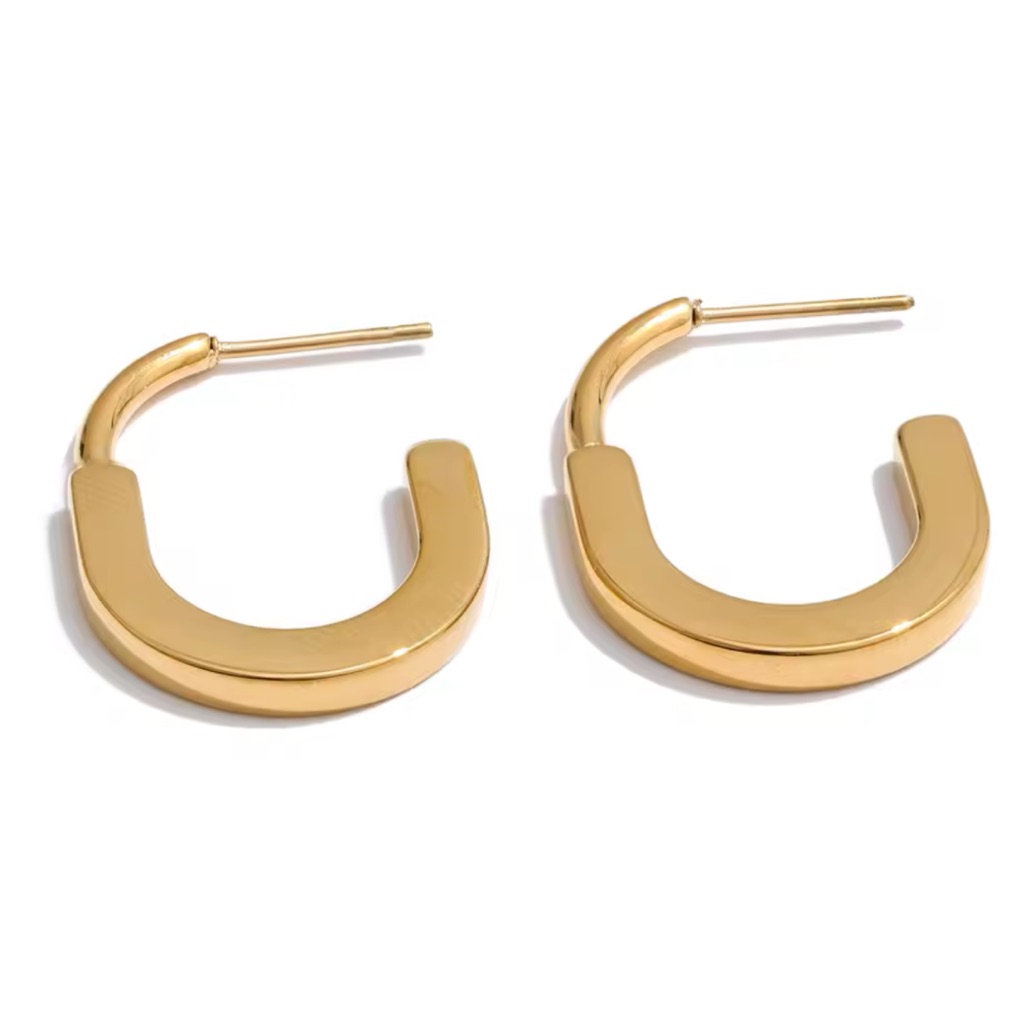 Nwot Elegant Gold Hoop Earrings